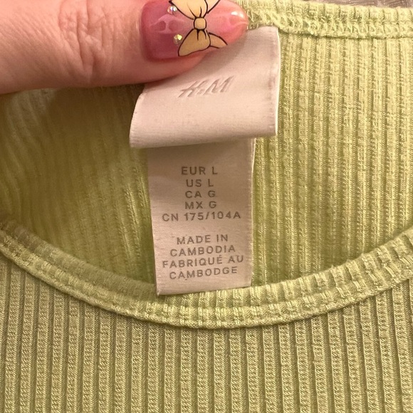 Lime Green Bright Green H&M Women Tank Top | Size Large - Picture 3 of 3